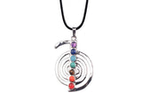 7 Chakra Mixed Metal Pendants, Silver‑Plated Alloy Chakra Stone Charms, Om Tree of Life Infinity Symbol Reiki Yoga Spiritual Jewelry for Necklace Making