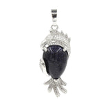 Silver Parrot Gemstone Pendant for DIY Making Jewelry #SP1764-Bird Animal Charms