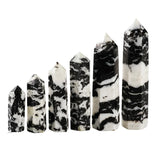 Natural Zebra Jasper Crystal Point Tower Polished Hexagonal Obelisk Wand for Home Decor Meditation Crystal Collection Gift