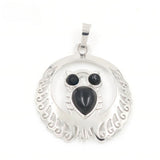 Silver Owl Gemstone Pendant for Making Jewelry #SP1759 Crescent Frame Cute Bird Animal Healing Crystal Jewelry for Women