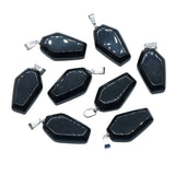 Gemstone Coffin Pendant for Making Jewelry Handmade Craved 19x30mm Halloween Gothic  #SP11378 Crystal Charm