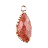 Facted Teardrop Gemstone Pendant for Making Jewelry Gold Wrappred