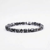 4MM Cube Gemstone Beads Hematite Stretch Bracelets for Women men