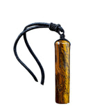 60mm Natural Crystal Cylinder Pendant Necklace, Adjustable Braided Cord Wand Amulet