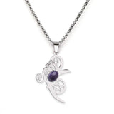 Mystical Moon Flower & Star Necklace - Durable Stainless Steel Pentacle Pendant - Spiritual Protection Gift for Seekers