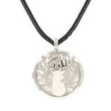 Lucky Deer Head Crystal Pendant Necklace, Natural Healing Stone Charm Necklace, Blessing Gift Jewelry for Women