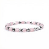 4MM Cube Gemstone Beads Hematite Stretch Bracelets for Women men