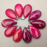 Natural Gemstone Teardrop Pendant Water Drop Chakra Healing Gemstone Charm for DIY Necklace Making