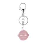 20mm Natural Crystal Planet Keychain, Cute Multicolor Stone Pendant for Bags & Wallets