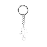 Natural Crystal Ankh Cross Keychain | 20×30mm Egyptian Symbol Gemstone Pendant for Bags & Keys