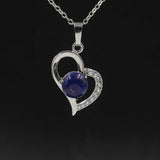 Heart Pendant Necklace, Hollow Love Shape Zircon Inlaid Crystal Bead Chain Necklace, Elegant Women Jewelry Gift