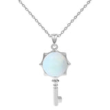 Sunflower Key Gemstone Pendant Necklace for Women Men #SN1766 with Silver Chain