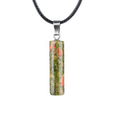 8X30MM Cylinder Shaped Gemstone Pendant Necklace Charms Women's Crystal Charms Jewelry Gifts to Friend