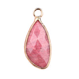 Facted Teardrop Gemstone Pendant for Making Jewelry Gold Wrappred