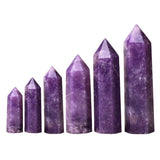 Natural Lepidolite Crystal Point Tower Polished Hexagonal Obelisk Wand for Home Decor Meditation Crystal Collection Gift