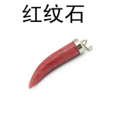 Silver Cap Wolf Tooth Shaped Natural Gemstone Pendant, Curved Claw Chakra Healing Crystal Charm for DIY Leather Cord Necklace Making
