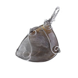 Natural Irregular Labradorite Pendant Silver Wire Wrapping for Making Jewelry