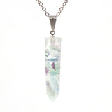 Crystal Gravel Pendant Amethyst Pendant Hexagonal Column Women's Fashion Hexagonal Natural Crystal Quartz Healing Necklace