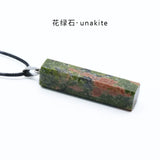 Natural Crystal Quartz Hexagonal Point Pendant Necklace Healing Stone Columns Jewelry for Women Men