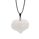 Natural Polished Heart Shaped Gemstone Pendant, Multiple Varieties Crystal Love Heart Pendant with Silver Bail, Chakra Reiki Healing Stone Necklace Pendant for Women