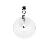 Natural Gemstone Ping Buckle Shaped Pendant with Silver Metal  Mixed Agate Crystal Pendant Jewelry Gift Bring Health