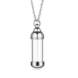 41mm Openable Glass Vial Pendant | Stainless Steel Wishing Bottle Charm for DIY Jewelry Making