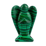 1.5Inch Gemstone Angel Figurine #SP1930 Hand Carved Pocket Healing Crystal Statue Perforated Spiritual Pendant for DIY Jewelry, Yoga Decor & Christmas Gifts