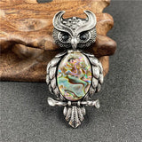 Spirit Wisdom Owl Healing Crystal Pendant | Natural Gemstone Antique Alloy Necklace for Reiki Meditation Birthday Gift