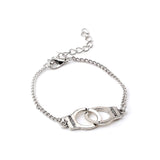 Dainty Handcuff Link Bracelet & Anklet- Gold & Silver Tone Freedom Charms Jewelry - Adjustable Punk Style Chain Bracelet for Women