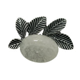 Natural Healing Stone & Antique Silver Leaf Brooch Pendant - Dual Use Statement Charm