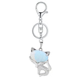 Natural Fox Keychain Crystal Energy Stone Pendant for Women’s Fashion Jewelry