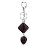 Minimalist Natural Stone Keychain Aesthetic Geometric Quartz Teardrop Charm Bag Pendant Girlfriend Gift