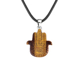 50×57mm Natural Crystal Hamsa Hand Pendant | Evil Eye Carved Gemstone Necklace for Protection