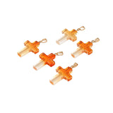Healing Crystal Glass Cross Pendant Various Color Small Cross Pendant Necklace Keychain Earring Accessories