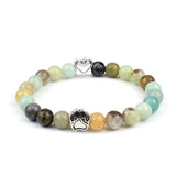 8mm Natural Crystal Stretch Beaded Bracelet with Heart Rhinestone Charm 19cm Elastic Energy Healing Gemstone Bracelet for Women Yoga Jewelry