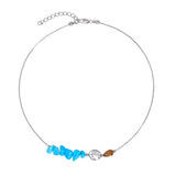 12 Zodiac Sign Crystal Chip Necklace | Minimalist Natural Stone Pendant with Copper Chain