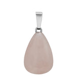 Natural Crystal Teardrop Pendant Necklace, Polished Gemstone Water Drop Sweater Chain for Women, Healing Stone Jewelry