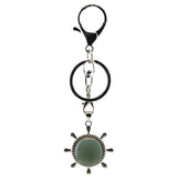 Retro Silver Ship Steering Wheel Key Ring • Classic Japanese Aesthetic Crystal Holder Clip • Heavy-Duty Swivel Lobster Clasp Backpack Charm Gift