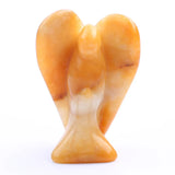 1.5Inch Gemstone Angel Figurine #SP1930 Hand Carved Pocket Healing Crystal Statue Perforated Spiritual Pendant for DIY Jewelry, Yoga Decor & Christmas Gifts