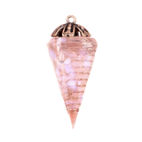 Wholesale Natural Crystal Resin Pendulum | Orgone Hexagonal Cone with Copper Coil for Dowsing & Chakra Healing