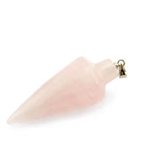 Natural Cone Crystal Pendulum With 7 Chakra Bead Chain, Dowsing Divination Healing Gemstone Pendant for DIY Jewelry Making