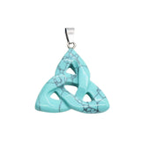 35-40mm Celtic Triquetra Knot Crystal Pendant | Natural Gemstone Trinity Knot Necklace for Protection