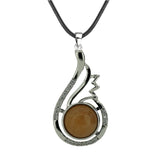 33mm Natural Crystal Teardrop Pendant Necklace, Silver-Plated Gemstone Charm