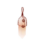 Natural Crystal Hexagonal Point Pendant • Copper Wire Wrapped Double Spiral Crystal Charm • Healing Chakra Gemstone Jewelry Making Accessory