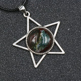 Star Pentagram Crystal Necklace | 40mm Natural Gemstone Pendant, Bohemian Healing Jewelry Gift