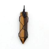 Retro natural crystal sword shaped manual winding pendant pine Opal Pendant Natural Amethyst Gemstone Big Pointed Sword Arrow