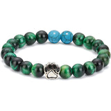 Natural Stone Stretch Beaded Bracelet with Turquoise Accent & Heart Charm Chakra Energy Healing Elastic Bracelet for Women Stacking Jewelry