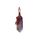 Natural Crystal Hexagonal Point Pendant • Copper Wire Wrapped Double Spiral Crystal Charm • Healing Chakra Gemstone Jewelry Making Accessory