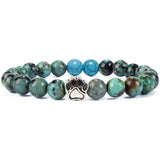 Natural Stone Stretch Beaded Bracelet with Turquoise Accent & Heart Charm Chakra Energy Healing Elastic Bracelet for Women Stacking Jewelry