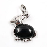 Genuine Baltic Gemstone Animal Rabbit Pendant Key chain for Women in Sterling Silver Fashion Jewelry pendant for making